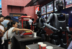 <b>机械人正在2025世界人工智能大会展览现场为参不</b>